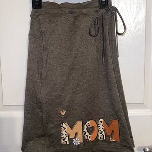 Brown Casual Custom Shorts with 'MOM' Design